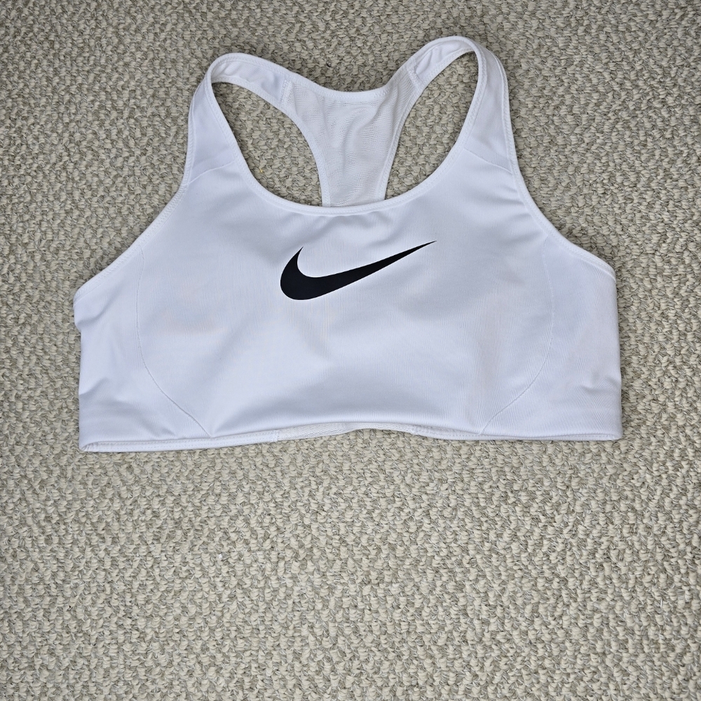 Nike White Sports Bra with Racerback Design